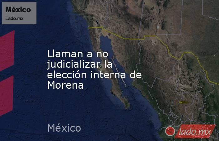 Llaman a no judicializar la elección interna de Morena. Noticias en tiempo real