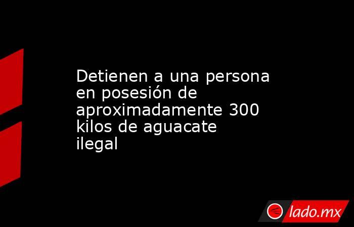 Detienen a una persona en posesión de aproximadamente 300 kilos de aguacate ilegal. Noticias en tiempo real