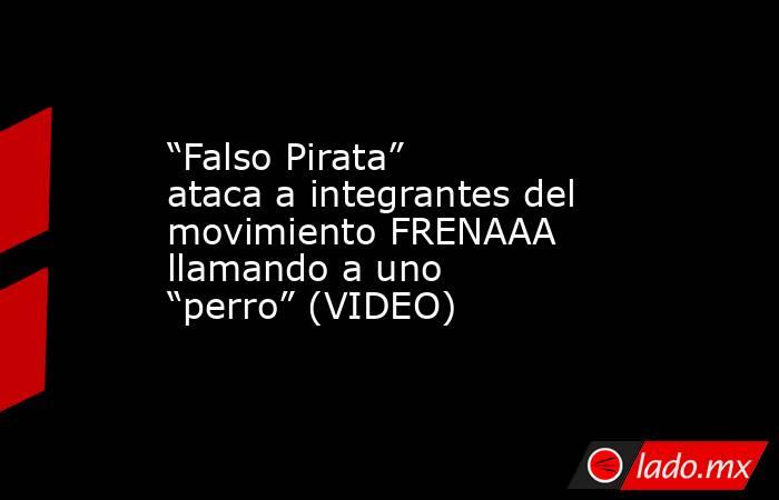 “Falso Pirata” ataca a integrantes del movimiento FRENAAA llamando a uno “perro” (VIDEO). Noticias en tiempo real