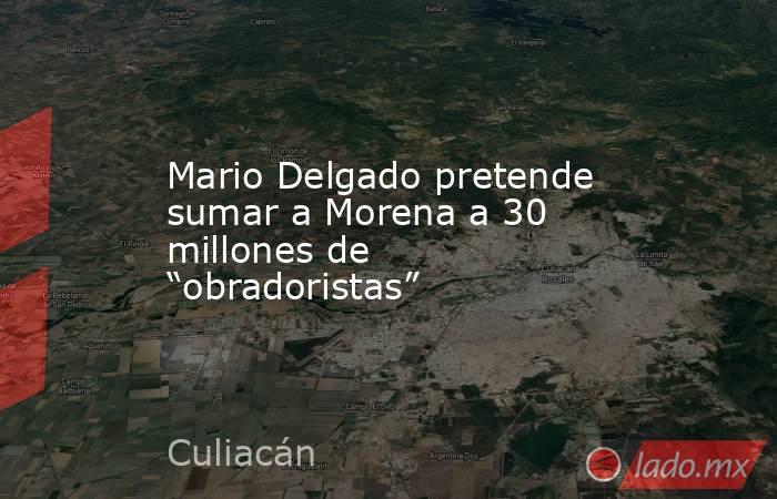 Mario Delgado pretende sumar a Morena a 30 millones de “obradoristas”. Noticias en tiempo real