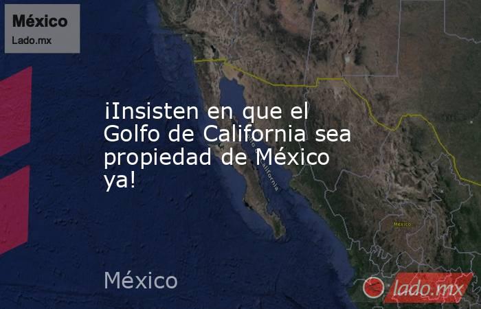 ¡Insisten en que el Golfo de California sea propiedad de México ya!. Noticias en tiempo real