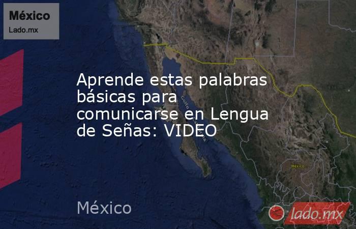 Aprende estas palabras básicas para comunicarse en Lengua de Señas: VIDEO. Noticias en tiempo real