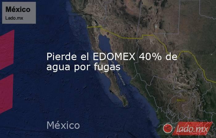 Pierde el EDOMEX 40% de agua por fugas. Noticias en tiempo real