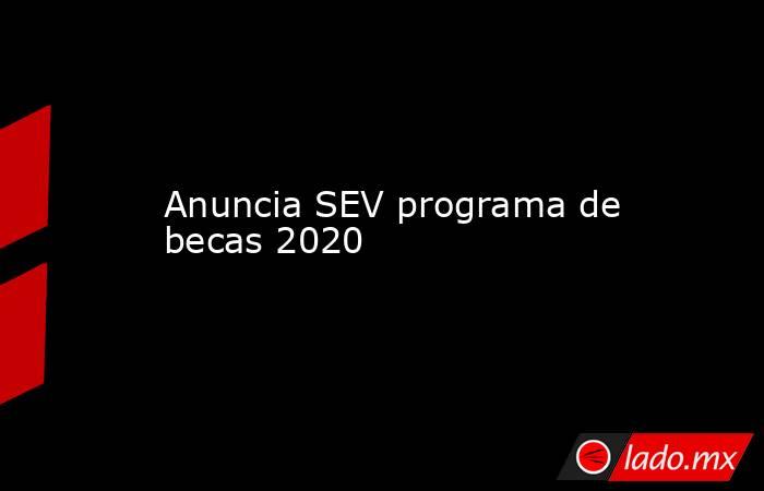 Anuncia SEV programa de becas 2020. Noticias en tiempo real