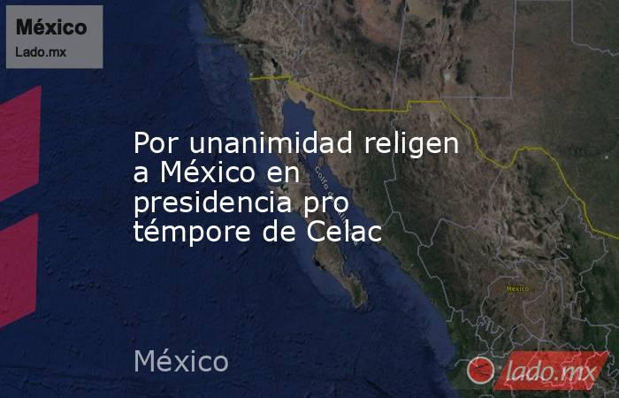 Por unanimidad religen a México en presidencia pro témpore de Celac. Noticias en tiempo real