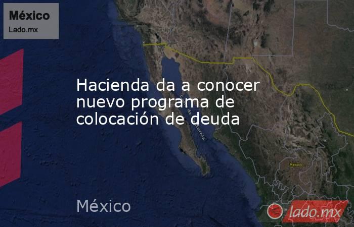 Hacienda da a conocer nuevo programa de colocación de deuda. Noticias en tiempo real