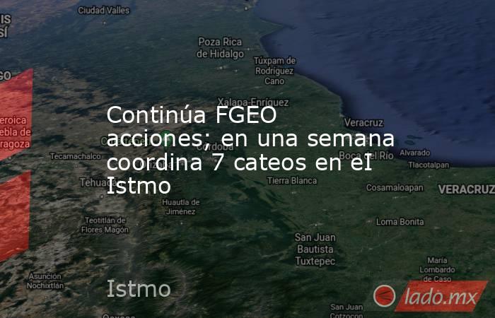 Continúa FGEO acciones; en una semana coordina 7 cateos en eI Istmo. Noticias en tiempo real