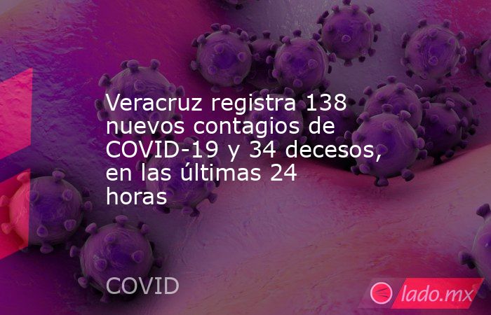 Veracruz registra 138 nuevos contagios de COVID-19 y 34 decesos, en las últimas 24 horas. Noticias en tiempo real