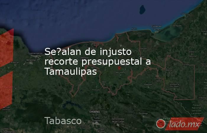 Se?alan de injusto recorte presupuestal a Tamaulipas. Noticias en tiempo real