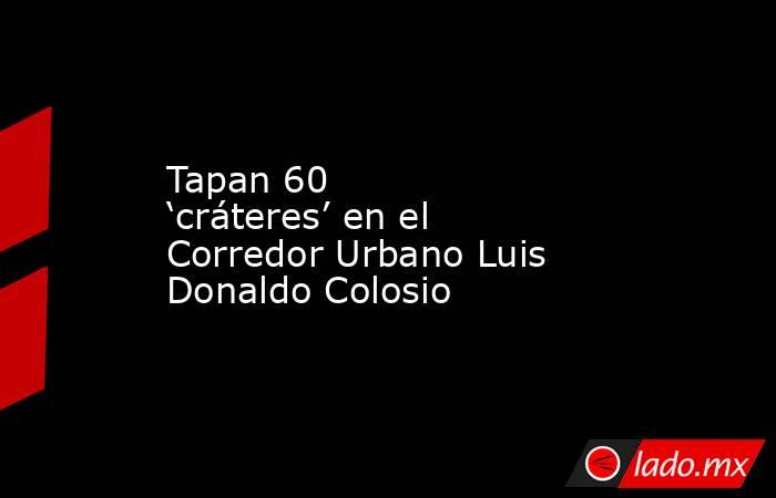 Tapan 60 ‘cráteres’ en el Corredor Urbano Luis Donaldo Colosio. Noticias en tiempo real