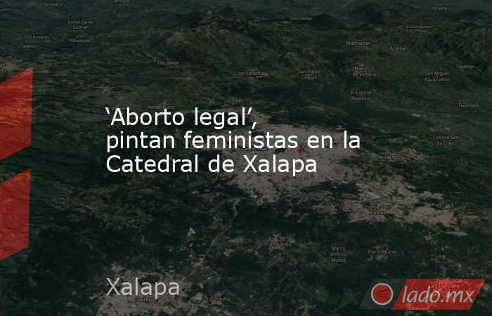 ‘Aborto legal’, pintan feministas en la Catedral de Xalapa. Noticias en tiempo real