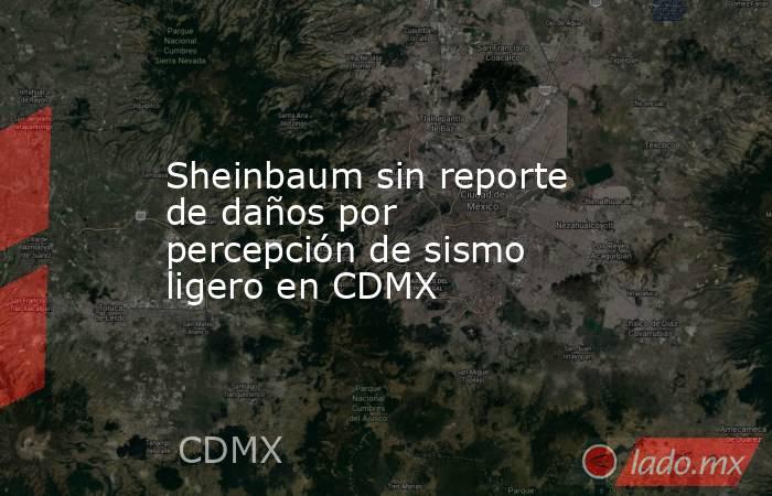Sheinbaum sin reporte de daños por percepción de sismo ligero en CDMX. Noticias en tiempo real