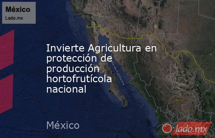 Invierte Agricultura en protección de producción hortofrutícola nacional. Noticias en tiempo real