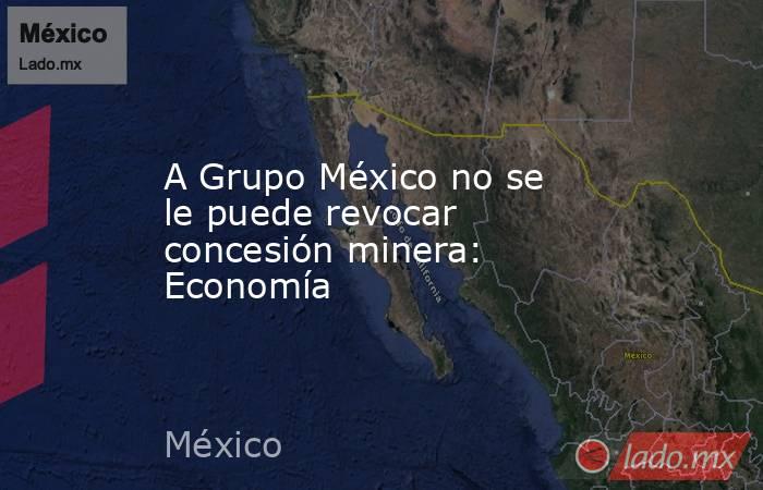 A Grupo México no se le puede revocar concesión minera: Economía. Noticias en tiempo real