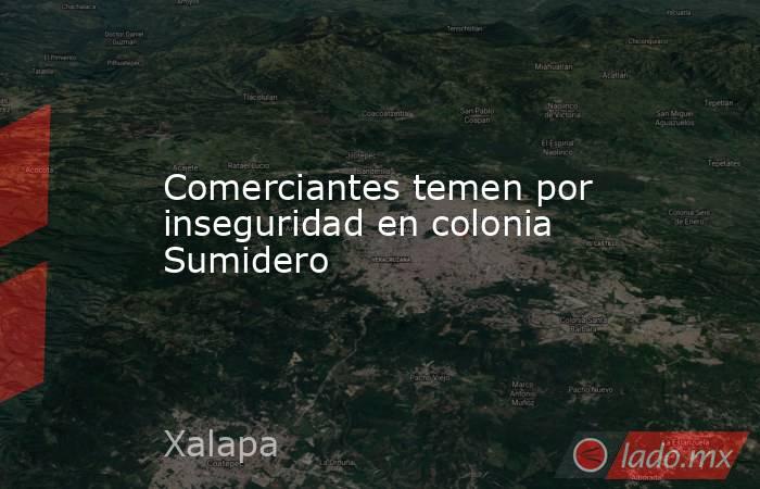 Comerciantes temen por inseguridad en colonia Sumidero. Noticias en tiempo real