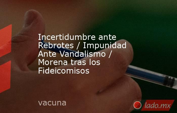 Incertidumbre ante Rebrotes / Impunidad Ante Vandalismo /  Morena tras los Fideicomisos. Noticias en tiempo real