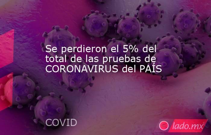 Se perdieron el 5% del total de las pruebas de CORONAVIRUS del PAÍS. Noticias en tiempo real