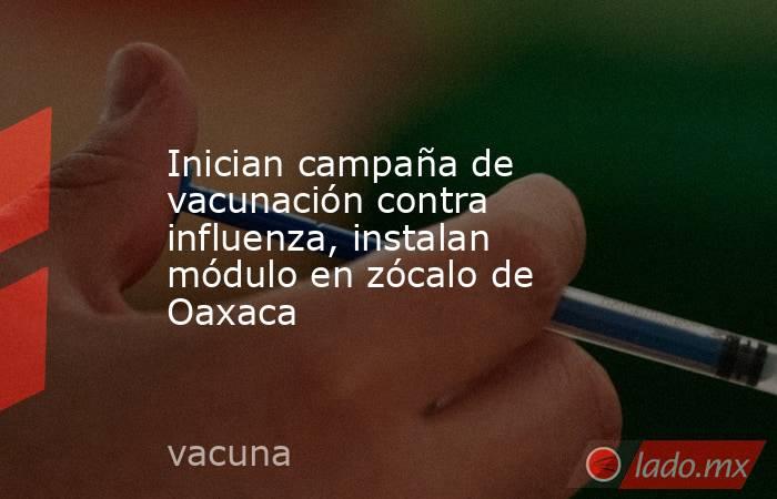 Inician campaña de vacunación contra influenza, instalan módulo en zócalo de Oaxaca. Noticias en tiempo real