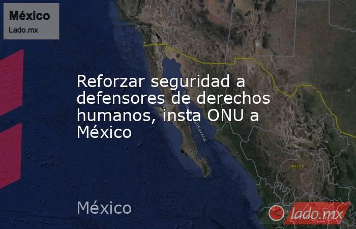 Reforzar seguridad a defensores de derechos humanos, insta ONU a México. Noticias en tiempo real