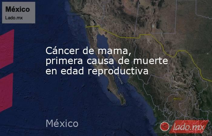 Cáncer de mama, primera causa de muerte en edad reproductiva. Noticias en tiempo real