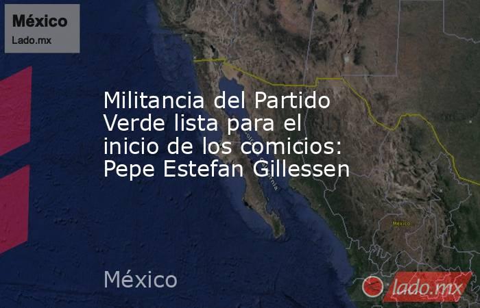 Militancia del Partido Verde lista para el inicio de los comicios: Pepe Estefan Gillessen. Noticias en tiempo real