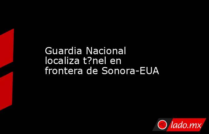 Guardia Nacional localiza t?nel en frontera de Sonora-EUA. Noticias en tiempo real