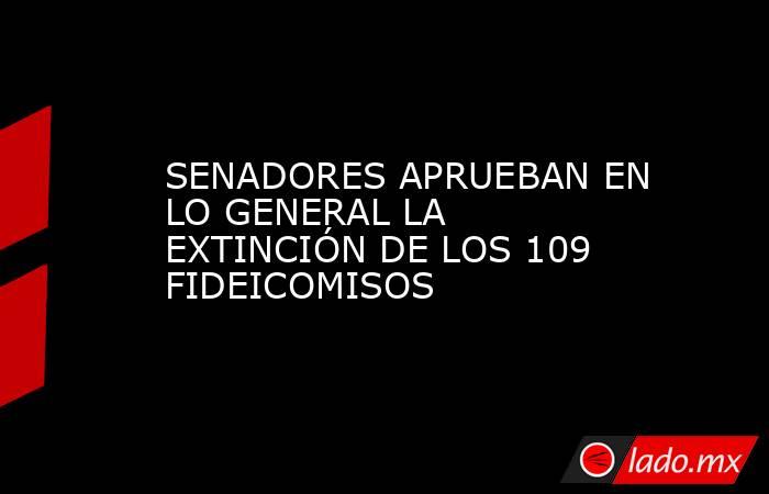 SENADORES APRUEBAN EN LO GENERAL LA EXTINCIÓN DE LOS 109 FIDEICOMISOS. Noticias en tiempo real