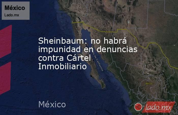 Sheinbaum: no habrá impunidad en denuncias contra Cártel Inmobiliario. Noticias en tiempo real