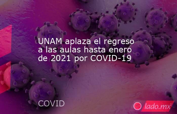 UNAM aplaza el regreso a las aulas hasta enero de 2021 por COVID-19. Noticias en tiempo real