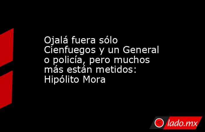 Ojalá fuera sólo Cienfuegos y un General o policía, pero muchos más están metidos: Hipólito Mora. Noticias en tiempo real