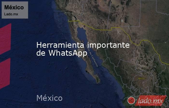 Herramienta importante de WhatsApp. Noticias en tiempo real