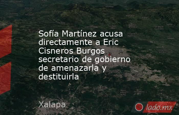 Sofía Martínez acusa directamente a Eric Cisneros Burgos secretario de gobierno de amenazarla y destituirla. Noticias en tiempo real