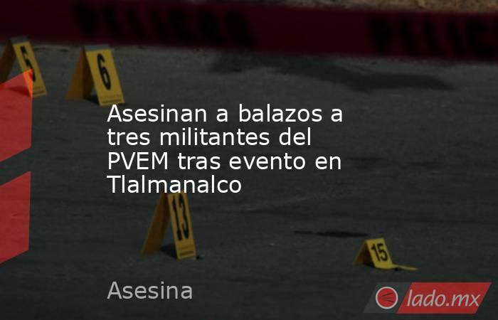 Asesinan a balazos a tres militantes del PVEM tras evento en Tlalmanalco. Noticias en tiempo real