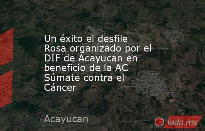 Un éxito el desfile Rosa organizado por el DIF de Acayucan en beneficio de la AC Súmate contra el Cáncer. Noticias en tiempo real