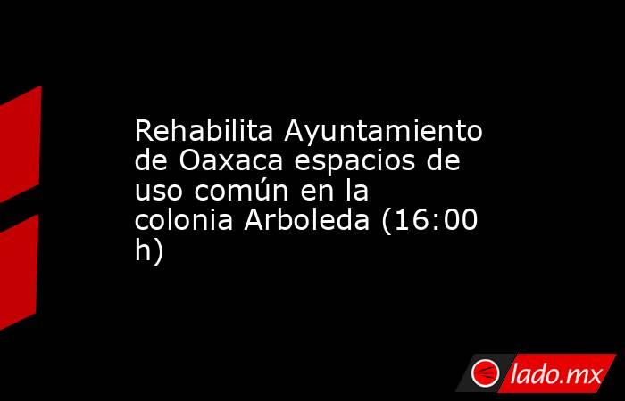 Rehabilita Ayuntamiento de Oaxaca espacios de uso común en la colonia Arboleda (16:00 h). Noticias en tiempo real