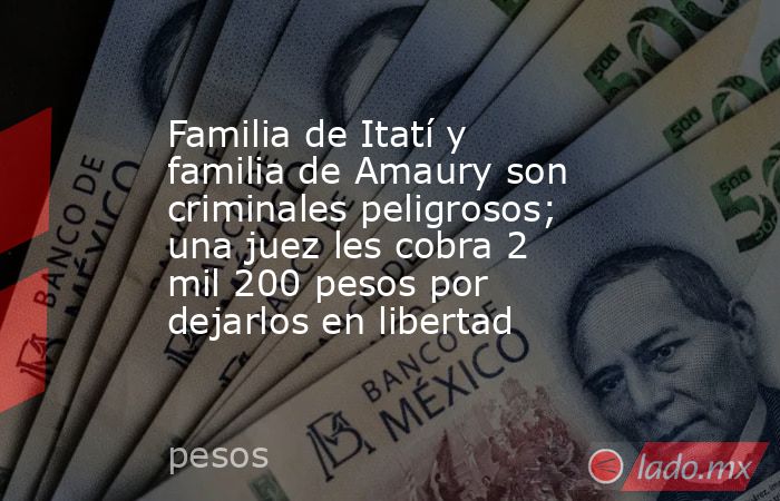 Familia de Itatí y familia de Amaury son criminales peligrosos; una juez les cobra 2 mil 200 pesos por dejarlos en libertad. Noticias en tiempo real