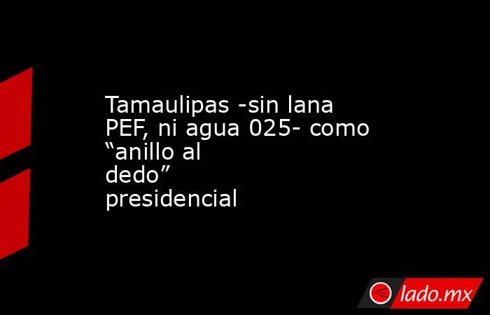 Tamaulipas -sin lana PEF, ni agua 025- como “anillo al dedo” presidencial. Noticias en tiempo real