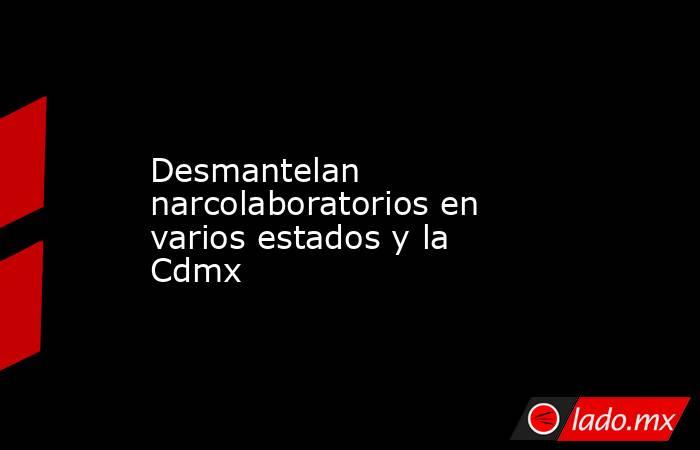 Desmantelan narcolaboratorios en varios estados y la Cdmx. Noticias en tiempo real