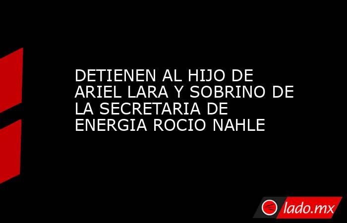 DETIENEN AL HIJO DE  ARIEL LARA Y SOBRINO DE LA SECRETARIA DE ENERGIA ROCIO NAHLE. Noticias en tiempo real