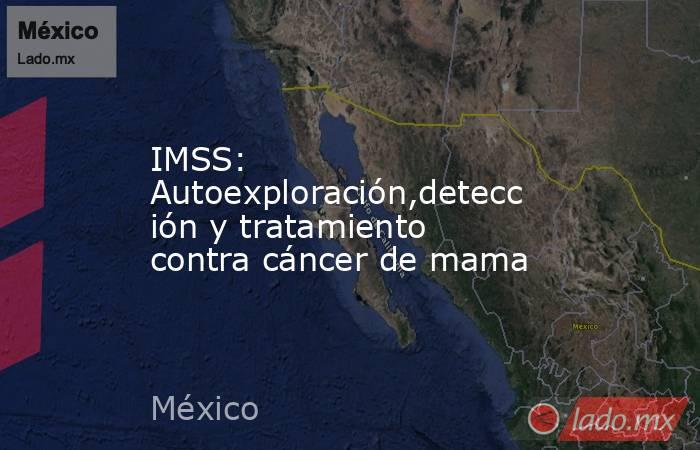 IMSS: Autoexploración,detección y tratamiento contra cáncer de mama. Noticias en tiempo real