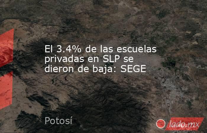 El 3.4% de las escuelas privadas en SLP se dieron de baja: SEGE. Noticias en tiempo real