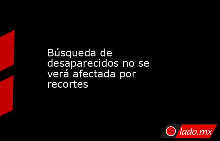 Búsqueda de desaparecidos no se verá afectada por recortes. Noticias en tiempo real