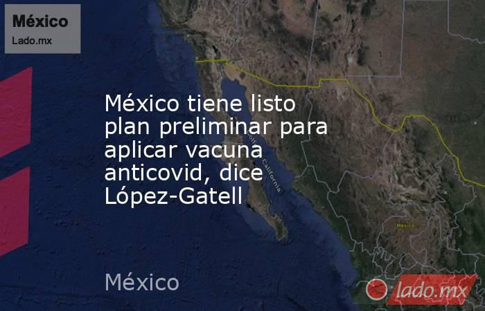 México tiene listo plan preliminar para aplicar vacuna anticovid, dice López-Gatell. Noticias en tiempo real