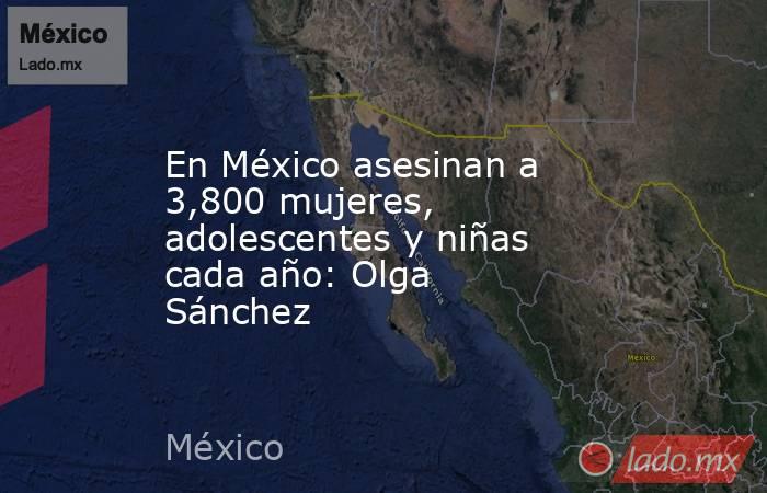 En México asesinan a 3,800 mujeres, adolescentes y niñas cada año: Olga Sánchez. Noticias en tiempo real