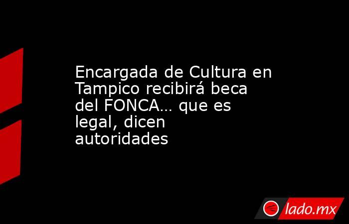 Encargada de Cultura en Tampico recibirá beca del FONCA… que es legal, dicen autoridades. Noticias en tiempo real