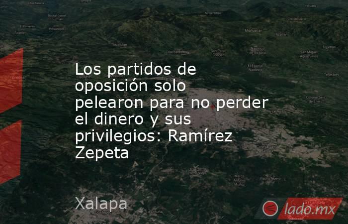 Los partidos de oposición solo pelearon para no perder el dinero y sus privilegios: Ramírez Zepeta. Noticias en tiempo real