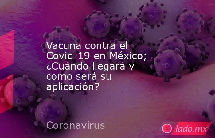 Vacuna contra el Covid-19 en México; ¿Cuándo llegará y como será su aplicación?
. Noticias en tiempo real