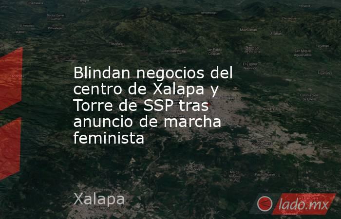 Blindan negocios del centro de Xalapa y Torre de SSP tras anuncio de marcha feminista. Noticias en tiempo real