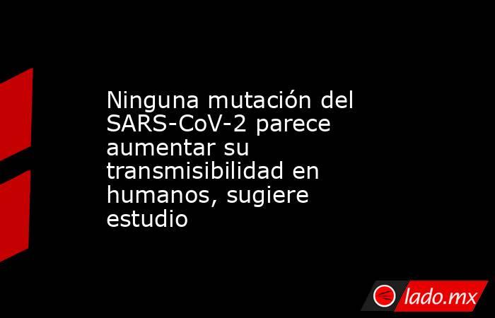 Ninguna mutación del SARS-CoV-2 parece aumentar su transmisibilidad en humanos, sugiere estudio. Noticias en tiempo real