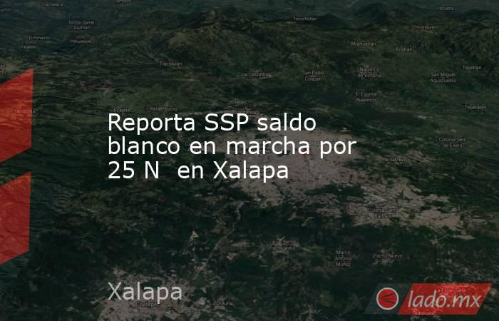 Reporta SSP saldo blanco en marcha por  25 N  en Xalapa. Noticias en tiempo real